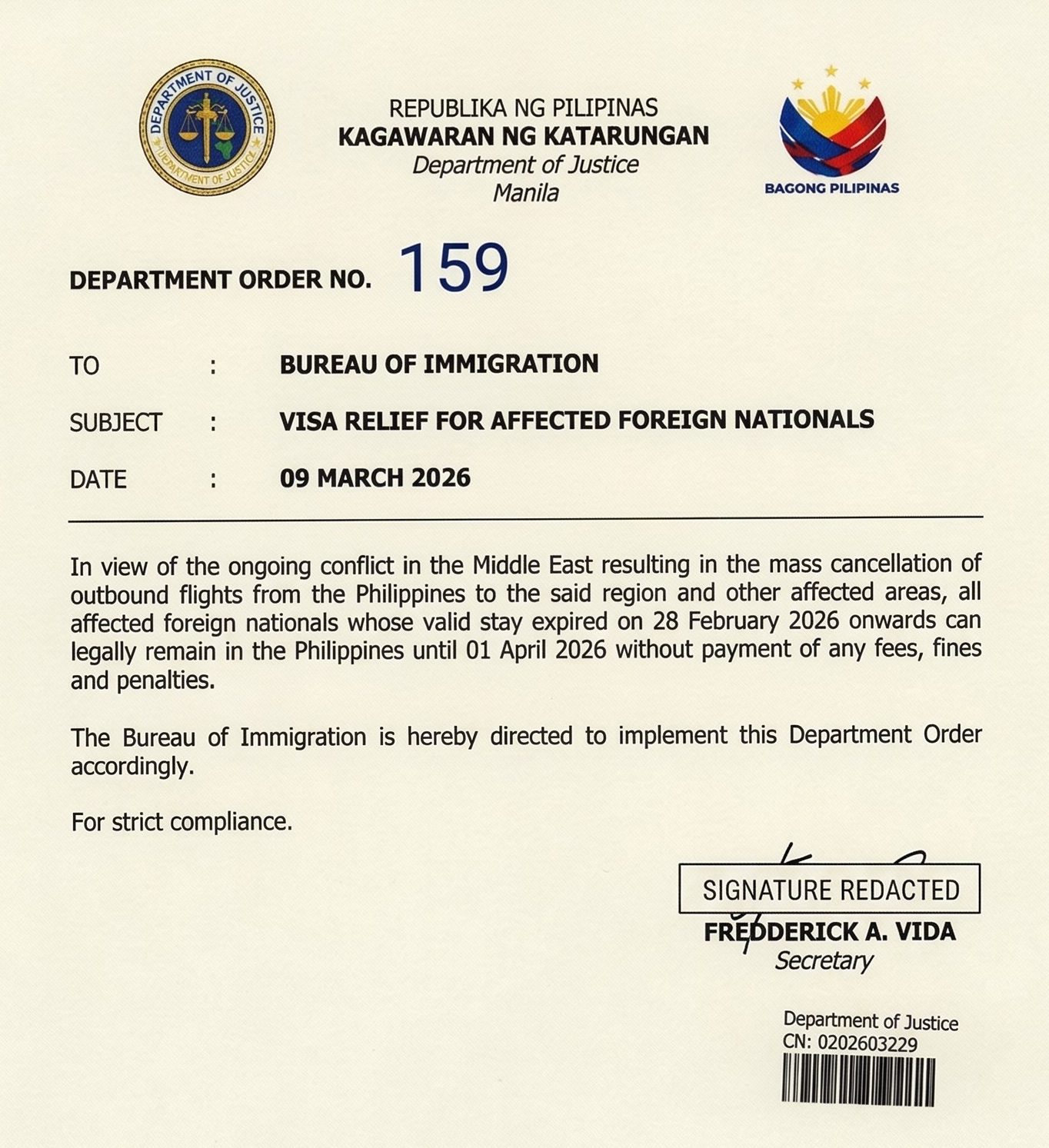 Department Order No. 159
